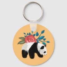Floral Panda com Rosa no Peach