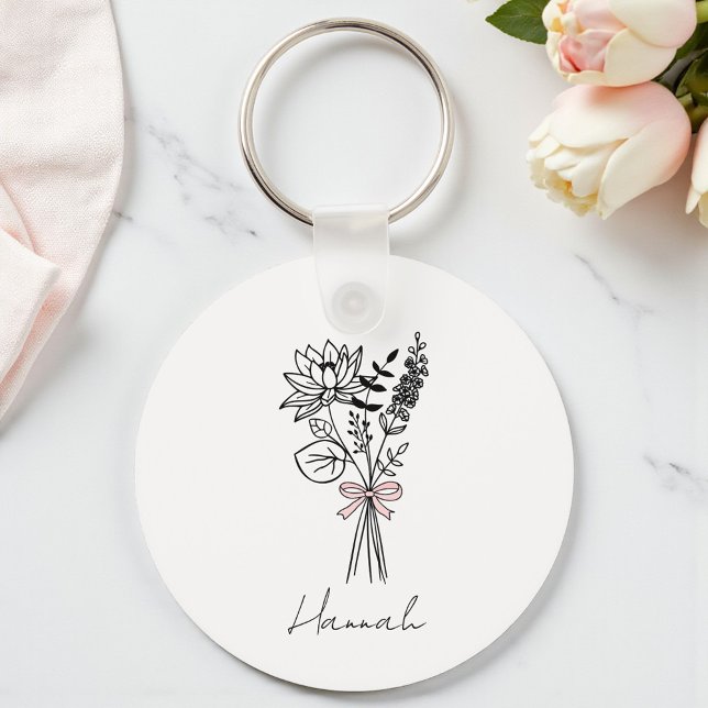 Chaveiro Floral Personalizado Para Damas de Honra (Criador carregado)