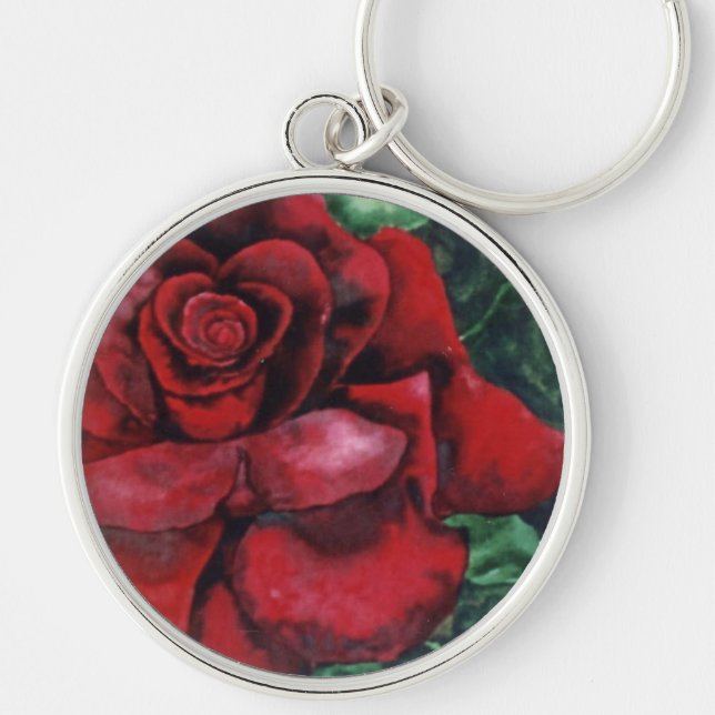 chaveiro Floral "Rosa vermelha Vermelha" (Frente)