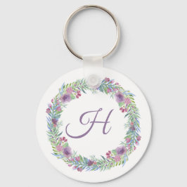 Chaveiro Floral Wreath Monograma Personalizado