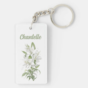 Chaveiro Flores Brancas Personalizadas