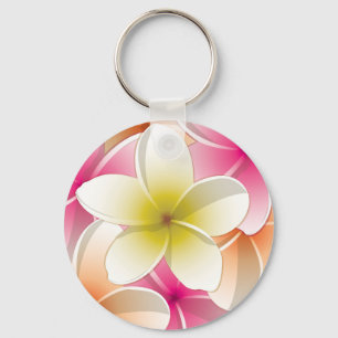 Chaveiro Flores Brilhantes Frangipani/ Plumeria