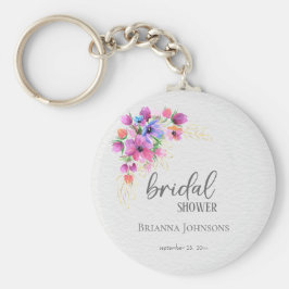 Chaveiro Flores Brilhantes Ouro Chá de panela Verde