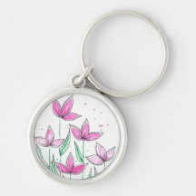 Flores Caprichosas em Aquarela Rosa