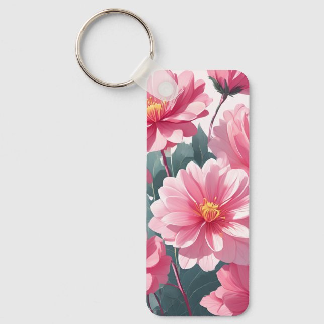 Chaveiro Flores Cor-de-Rosa (Frente)