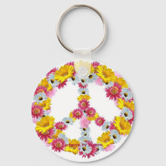Chaveiro flores da paz, trabalho de arte por darlene