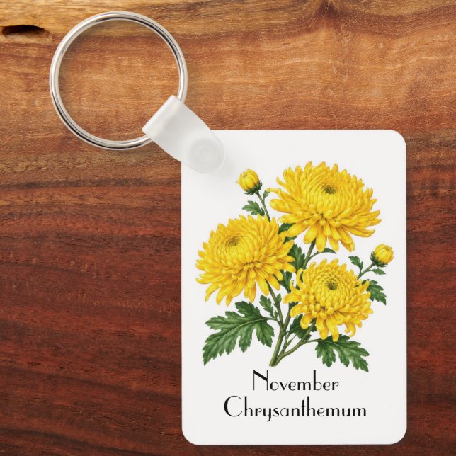Chaveiro Flores de Crisântemo de Novembro (Frente)