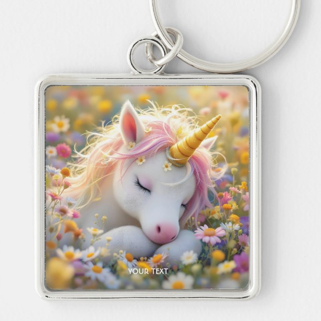 Chaveiro Flores de Fantasy Baby Unicorn (Frente)