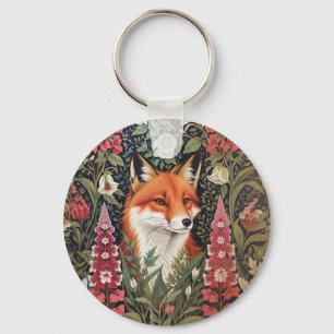 Chaveiro Flores de Fox e Foxglove William Morris Inspirado