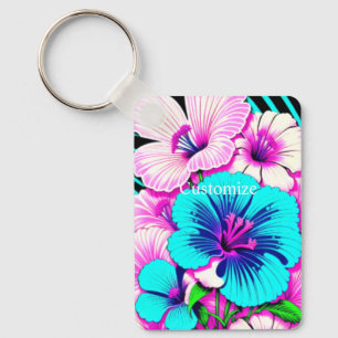 Chaveiro Flores de Hibisco Multicoloridas Thunder_Cove