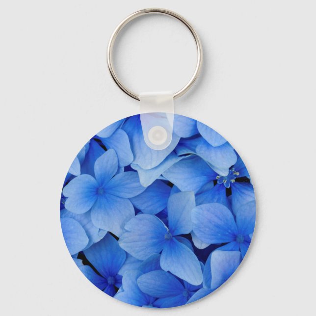 Chaveiro Flores de Hydrangea Azul (Frente)