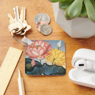 Chaveiro Flores de Lótus Vintage, O Feijão Egípcio Sagrado