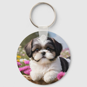Chaveiro Flores De Pequeno Shuz Tzu Puppy Basket