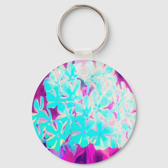 Chaveiro Flores de Phlox Azuis-Peppermint Twist de Robin (Frente)