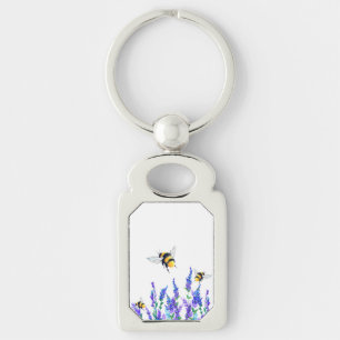 Chaveiro Flores de primavera e Abelhas Flores - Desenho