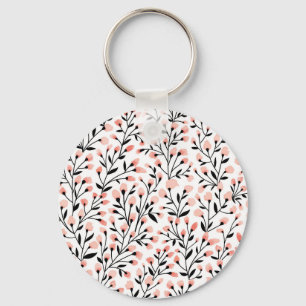 Chaveiro Flores De Rabo: Coral Floral Sem Costura.