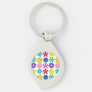 CHAVEIRO FLORES DE RETRO GROOVY