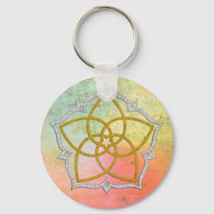 Chaveiro FLORES DE VENUS/FLORESTA DE Vênus Lotus DOURADO P