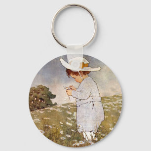 Chaveiro Flores de Visitas de Crianças Antigas