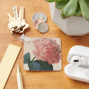 Chaveiro Flores do jardim do vintage, Hortensia cor-de-rosa