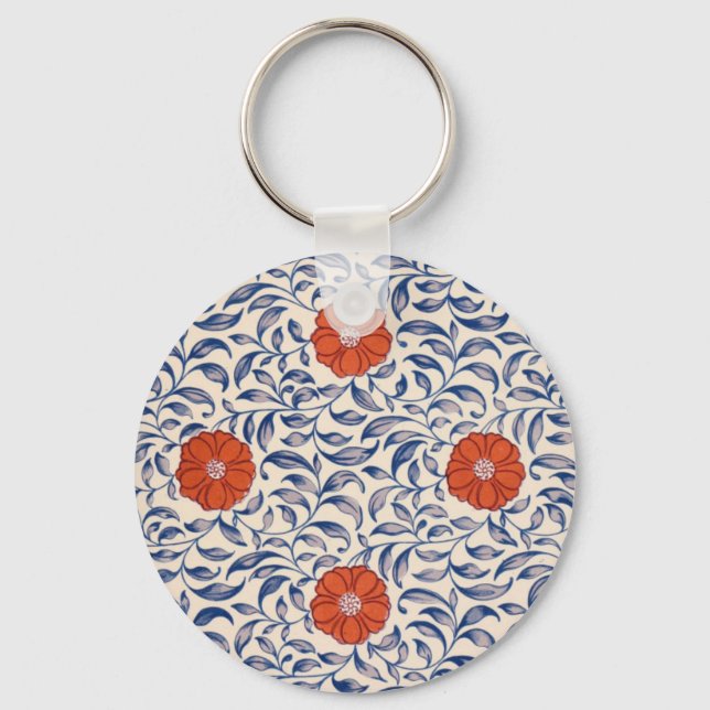 Chaveiro Flores Douradas Vintage (Frente)