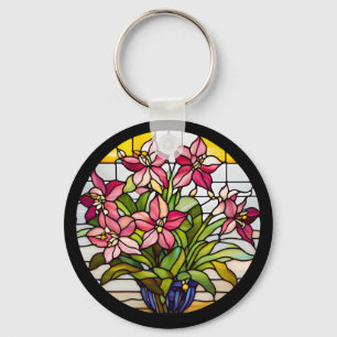 Chaveiro Flores em Vidro Estreitado