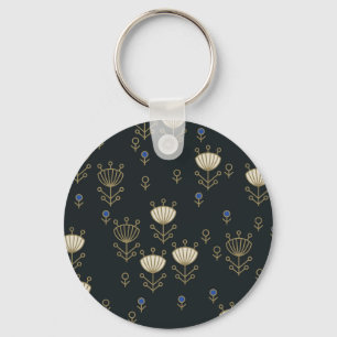 Chaveiro Flores Étnicas: Design Ornamental Vintage