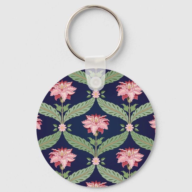 Chaveiro Flores Fantásticas: Motifs Indianos Escuros (Frente)