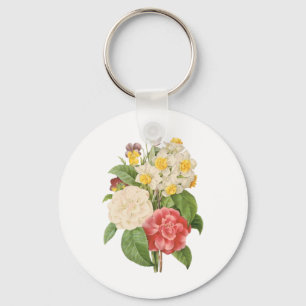 Chaveiro Flores Florais Antigas Camélia Narciso por Redoute