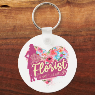 Chaveiro Flores Floristas Com Design De Jardim De Vintagem