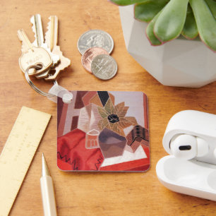 Chaveiro Flores numa Mesa por Juan Gris, Cubismo Vintage