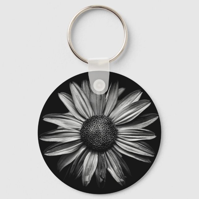 Chaveiro Flores Pretas E Brancas 18 (Frente)