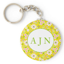Flores Retro Mod Amarelo & Branco Monograma