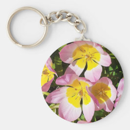 Chaveiro Flores Rosa e Amarelo