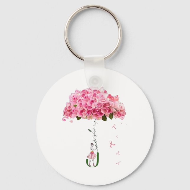 Chaveiro Flores Rosa Frota Fita Brisa Luta de Consciência d (Frente)