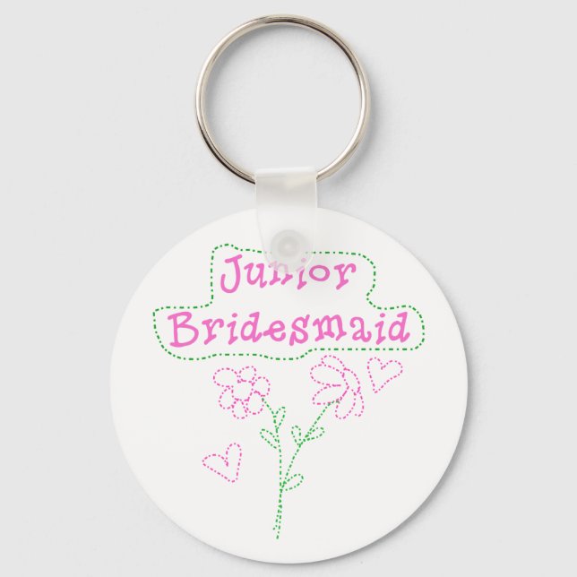 Chaveiro Flores Rosa Junior Bridesmaid (Frente)