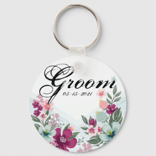 Chaveiro Flores Tropicais de Cadeia de Chaves do Groom no O
