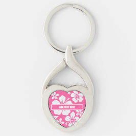 Chaveiro Flores Tropicais De Praia Rosa