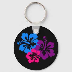Chaveiro Flores tropicais do hibiscus em cores brilhantes