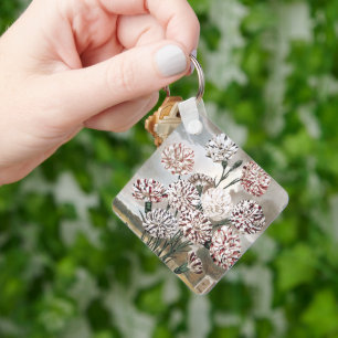 Chaveiro Flores Variegadas Vintage com Céu Cinza