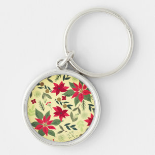 Chaveiro Flores Vermelhas Natal Padrão-11600