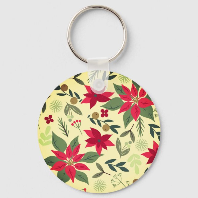 Chaveiro Flores Vermelhas Natal Padrão-11600 (Frente)