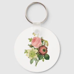 Chaveiro Flores Vintage, Anemone Rosas Clematis por Redoute