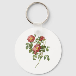 Chaveiro Flores Vintage Floral Rosa Vermelha do Amor por Re