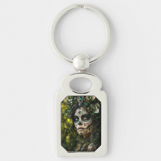 Chaveiro Floresta Esmeralda Calavera – Botânica Verde (Frente)