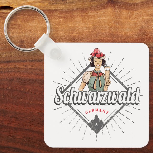 Chaveiro Floresta Negra Baden-Württemberg Alemanha Vintage (Frente)