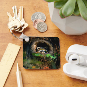 Chaveiro Florestas Raccoon Peeking