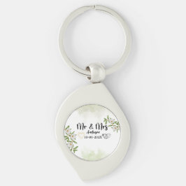 Chaveiro Flórida de cor branca e verde-aquarela moderna