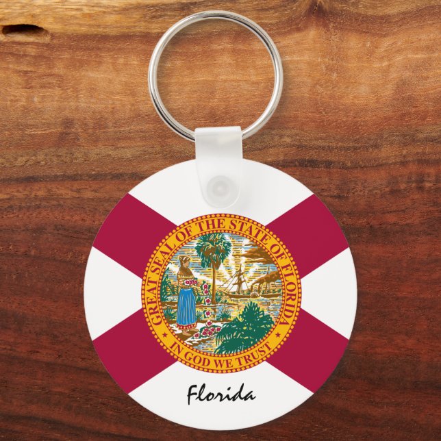 Chaveiro Florida Flag & Florida State USA / esportes (Frente)
