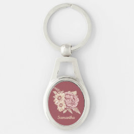 Chaveiro Flower Ilustração de cadeia de chaves de nome pers